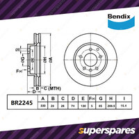 Bendix Rear Ultimate Disc Brake Rotors for Mitsubishi ASX XA XB XC FWD Wagon