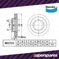 Bendix Rear ULT4WD Disc Brake Rotors for Toyota Landcruiser UZJ VDJ200 URJ202