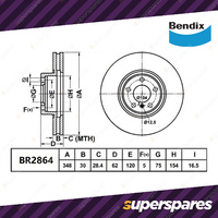 Bendix Front ULT Brake Rotors for BMW X6 Series E71 E72 X5 Series E70 F15 F85