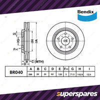 Bendix Front ULT Disc Brake Rotors for HSV XU8 XU6 Senator Manta Clubsport VT