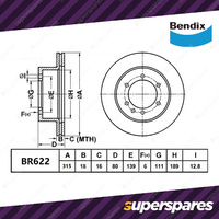 Bendix Rear ULT4WD Disc Brake Rotors for Nissan Patrol GQ GR Y60 MQ MK GU Y61