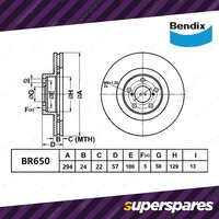 Bendix Front ULT Rotors for Subaru Impreza GF GC GD GG Forester SG SH SJ BRZ