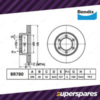 Bendix Front ULT4WD Disc Brake Rotors for Toyota Hilux KZN165 3.0L 1997 - 2005