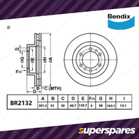 Bendix Front Ultimate 4WD Disc Brake Rotors for Mazda BT-50 UP UR 3.2 11/11 - On