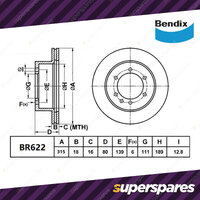 Bendix Rear ULT4WD Disc Brake Rotors for Ford Maverick DA 4.2 TD AWD 1988 - 1994