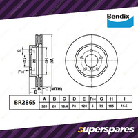 Bendix Rear ULT Brake Rotors for BMW X5 E70 F15 F85 X6 E71 E72 F16 F86 320mm