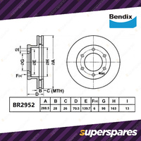 Bendix Front Ultimate 4WD Disc Brake Rotors for Ford Ranger PJ PK 2.5L 3.0L