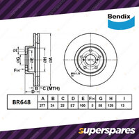 Bendix Front ULT Disc Rotors + ULT+ Brake Pads for Subaru Liberty B13 BL BM BR