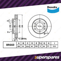 Bendix Front ULT4WD Rotors + 4WD Brake Pads for Mitsubishi Pajero NS NT NW 290mm