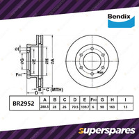 Bendix Front ULT4WD Disc Rotors + 4WD Brake Pads for Ford Ranger PJ PK 2.5 TDdi