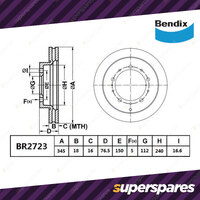 Bendix Rear ULT4WD Disc Brake Rotors for Toyota Tundra USK 5.7L 280kW 284kW