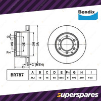 Bendix Rear ULT4WD Disc Brake Rotors for Toyota FJ Cruiser GSJ15 Hilux KUN16