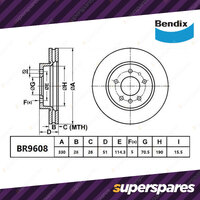 Bendix Rear Ultimate Disc Brake Rotors for FPV Falcon FG BF BA 4.0L 5.0L 5.4L