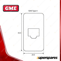 GME RJ45 Pass-Through Adaptor - Type 4 White Suit XRS Connect UHF CB Radios