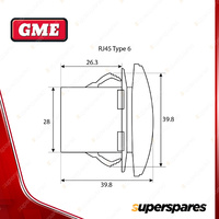 GME RJ45 Pass-Through Adaptor - Type 6 White Suit XRS Connect UHF CB Radios