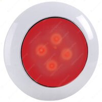 2 x Narva 12V Saturn Lamp White/Red 75mm LED Interior Lamp with Touch Switch