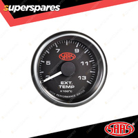 SAAS Exhaust Temp Pyrometer 300 Deg - 1300 Deg 52mm Black Face Muscle Series