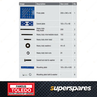 Toledo Universal Press Support Tool - press plate 200 x 240 x 40mm