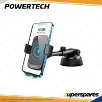 Powertech Phone Cradle with 15W Wireless fast Charger fits most vehicles