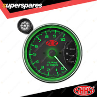 SAAS Tachometer 0-10K with Shiftlite 127mm 5" Black Face Muscle Series