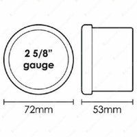 SAAS Water Temp Gauge 40 Degree - 120 Degree 66mm 2-5/8" Black Muscle Series