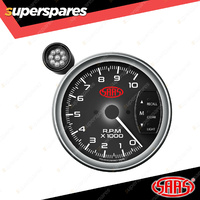 SAAS Tachometer 0-10K with Shiftlite 127mm 5" Black Face Muscle Series