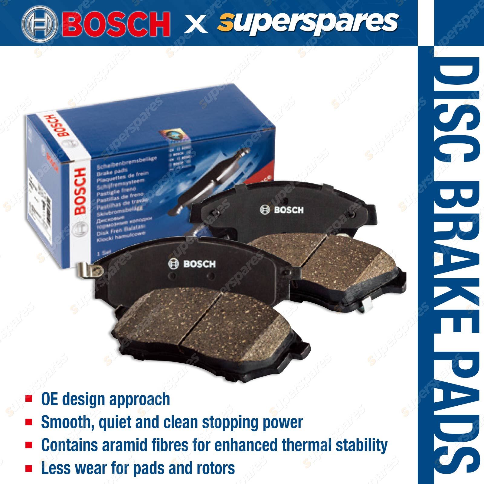 4x Front Bosch Blue Line Disc Brake Pads for Subaru Impreza GC GF