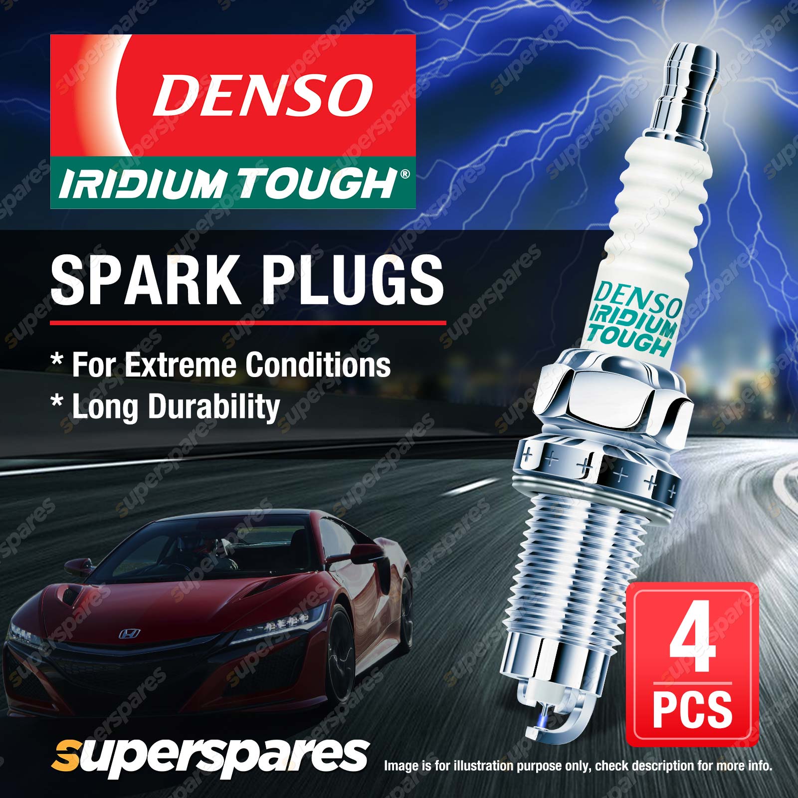 4x Denso Iridium Tough Spark Plugs for Subaru Forester SH