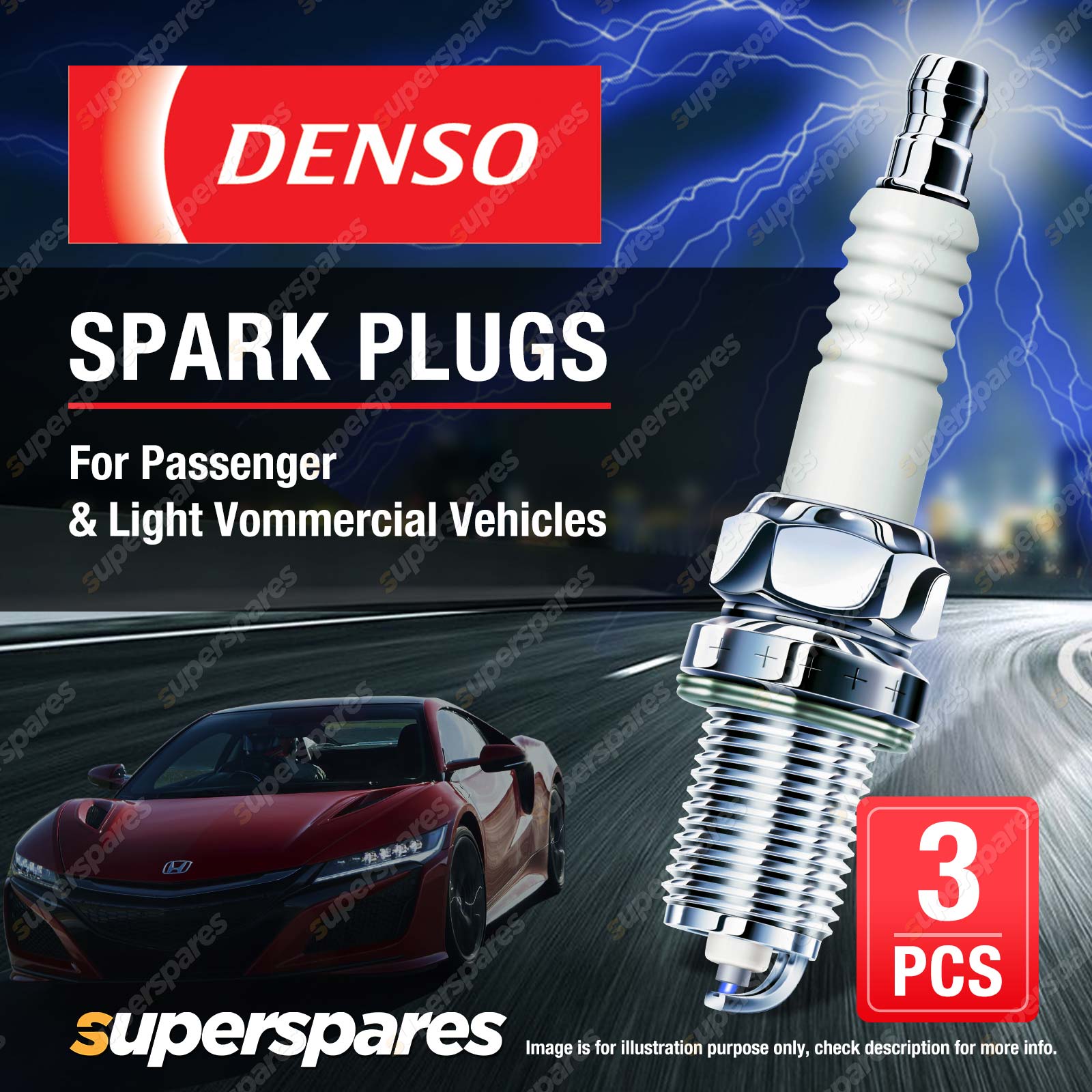 3 x Denso Spark Plugs for Daewoo Matiz F8CV KLA4 M100 M150  3Cyl 98-