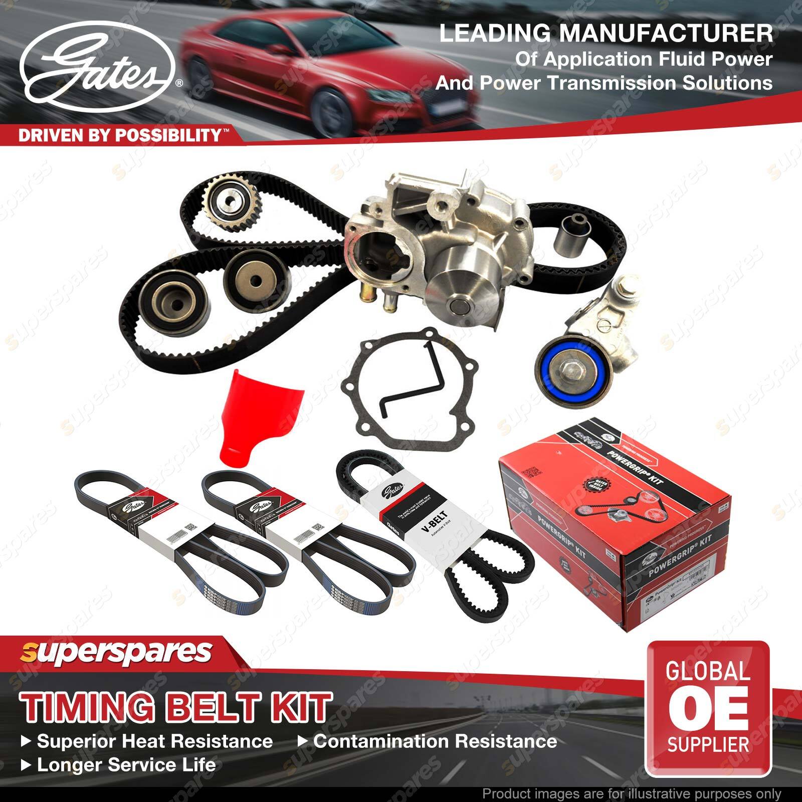 Gates Timing Belt Kit for Mitsubishi Triton K66T K76T 3.0L 133KW 2972CC