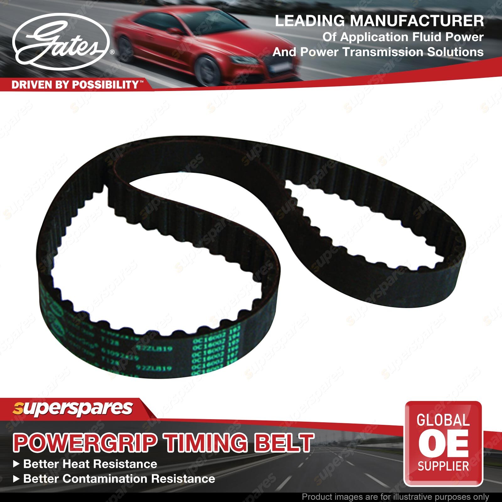 Gates Camsht Powergrip Timing Belt for Mitsubishi Colt Lancer C62A C12V ...