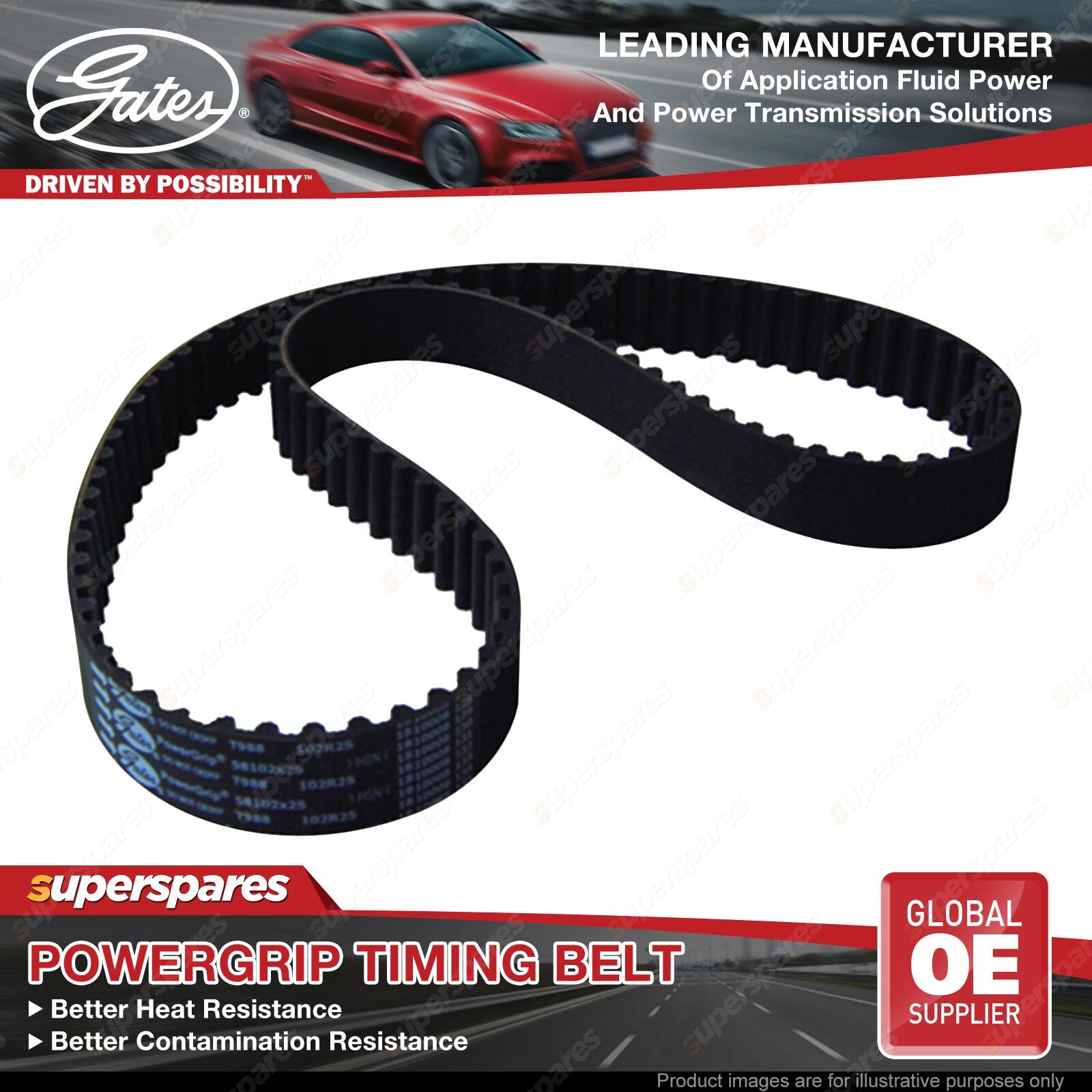 Gates Cam Timing Belt for Toyota Hilux KZN165 Surf KZN185 Regius KCH40 ...