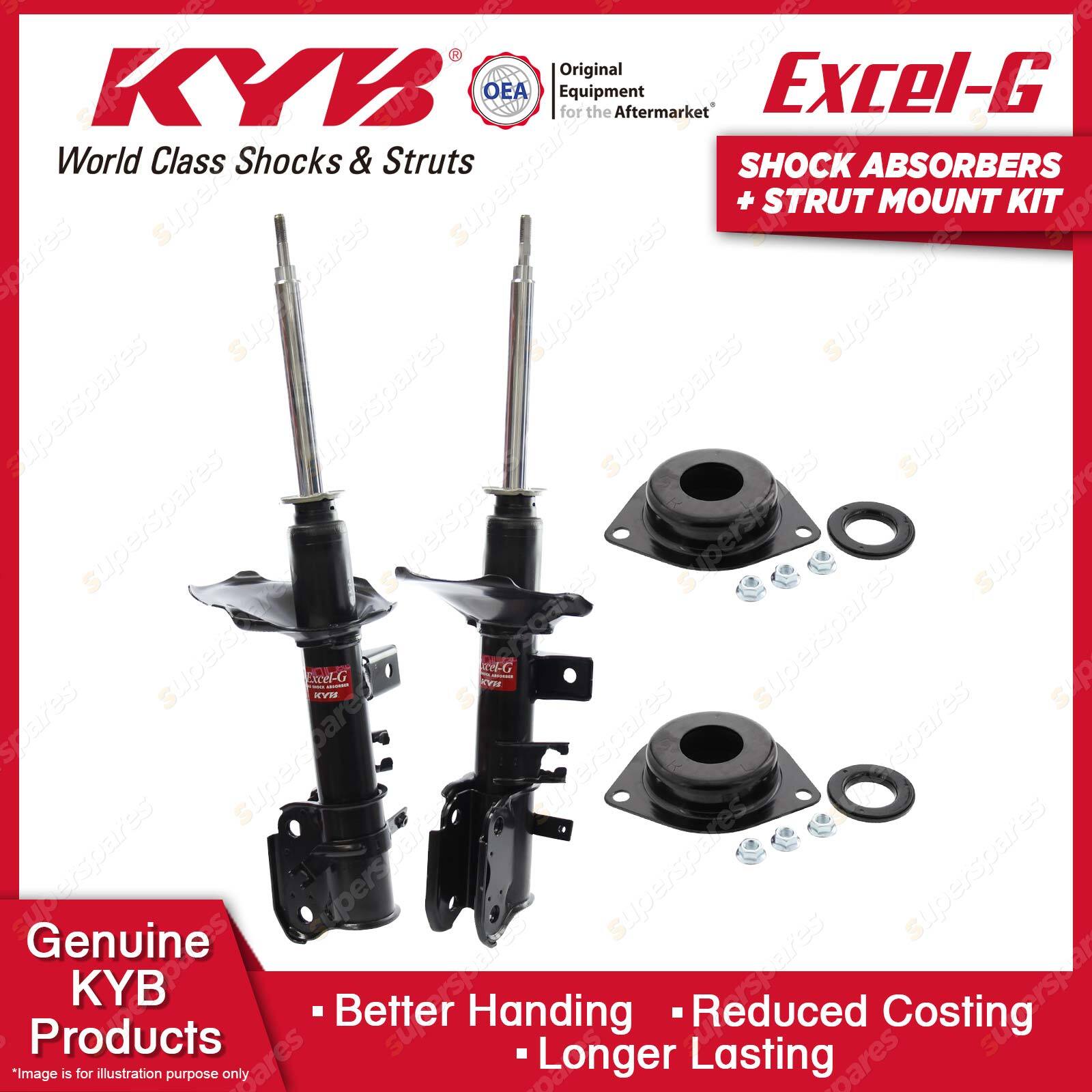 2x Front KYB Shock Absorbers + Strut Mount Kit for Nissan