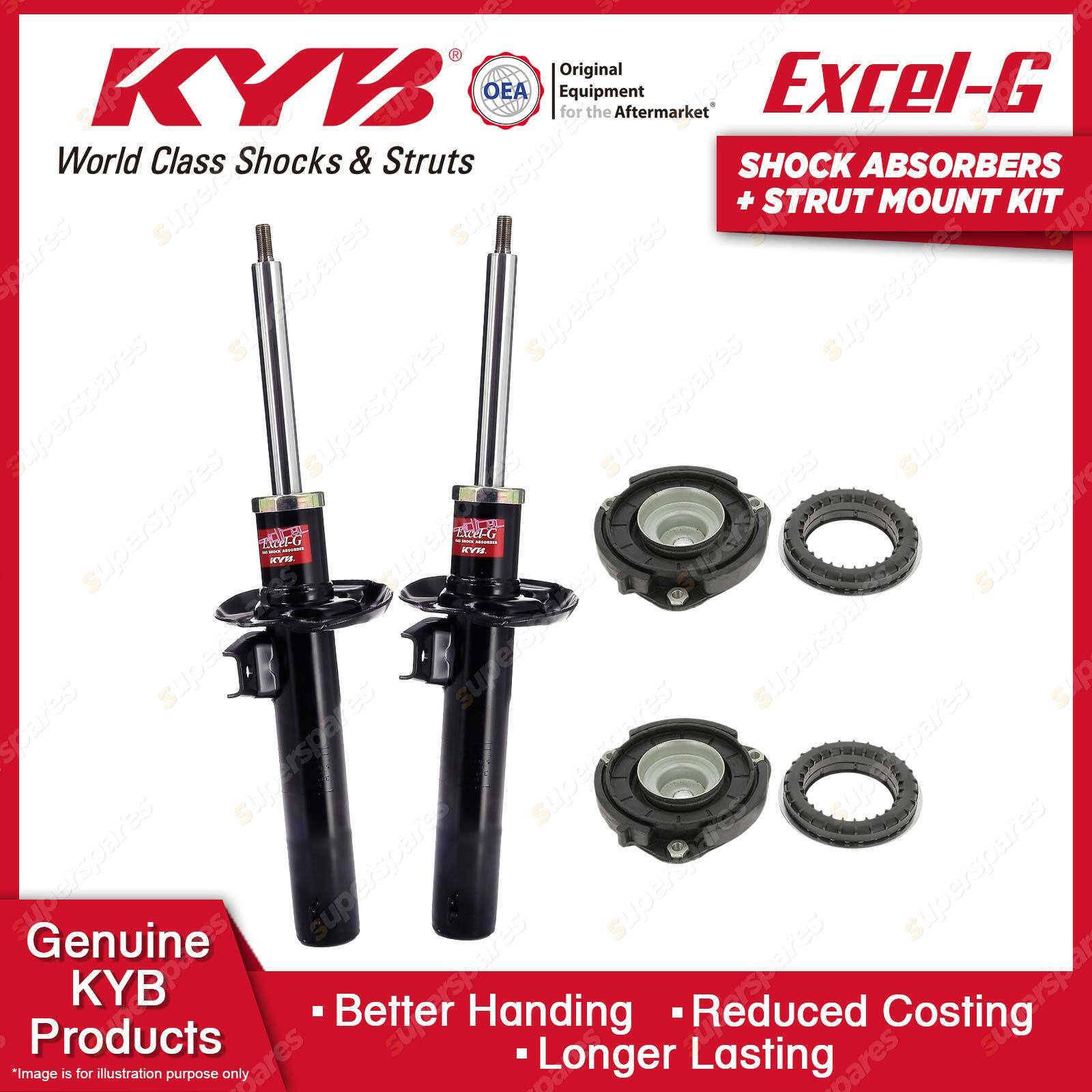 2 Front KYB Shock Absorbers + Strut Top Mount Kit for Volkswagen