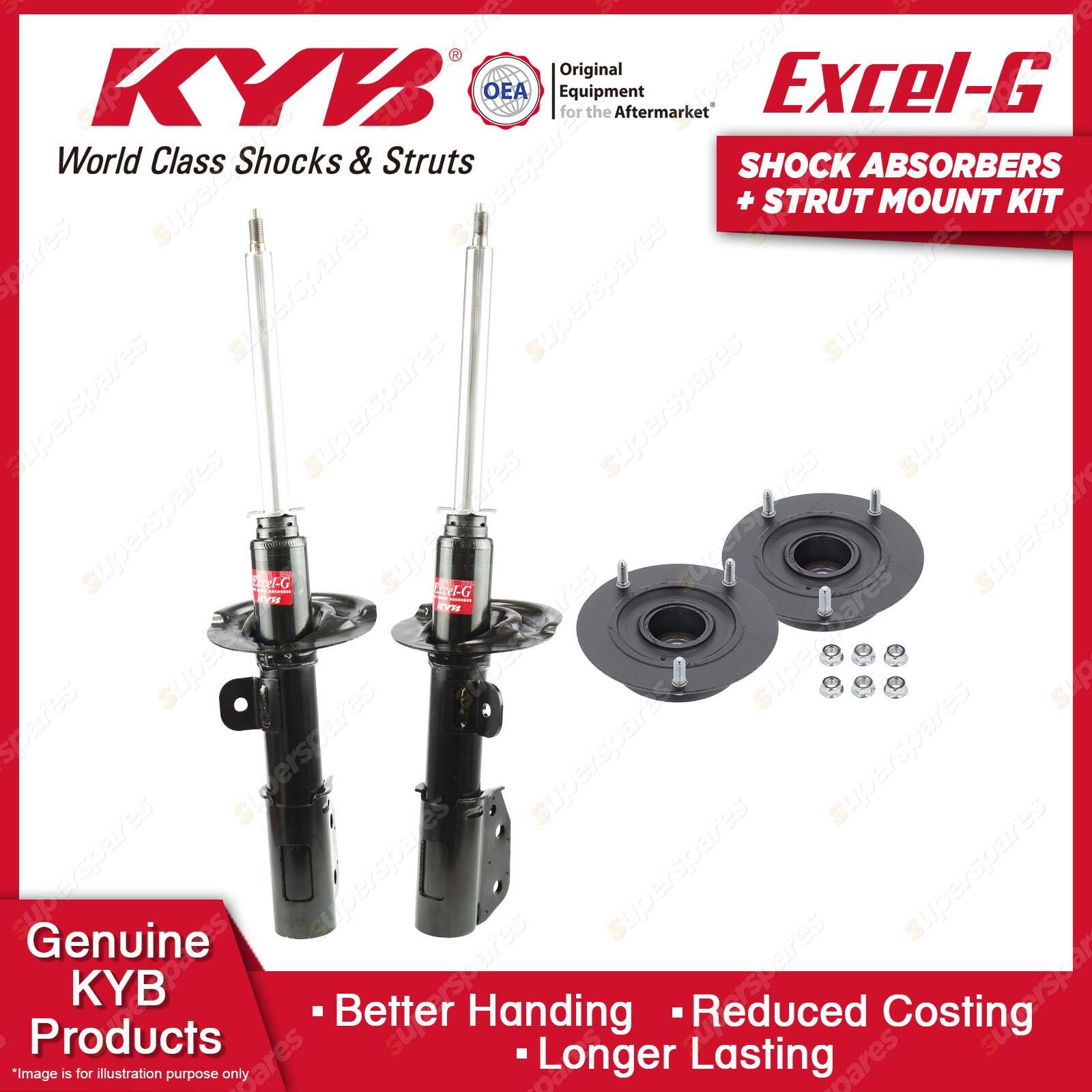 Pair Front KYB Shock Absorbers + Strut Top Mount Kit for Holden Captiva CG  5 II