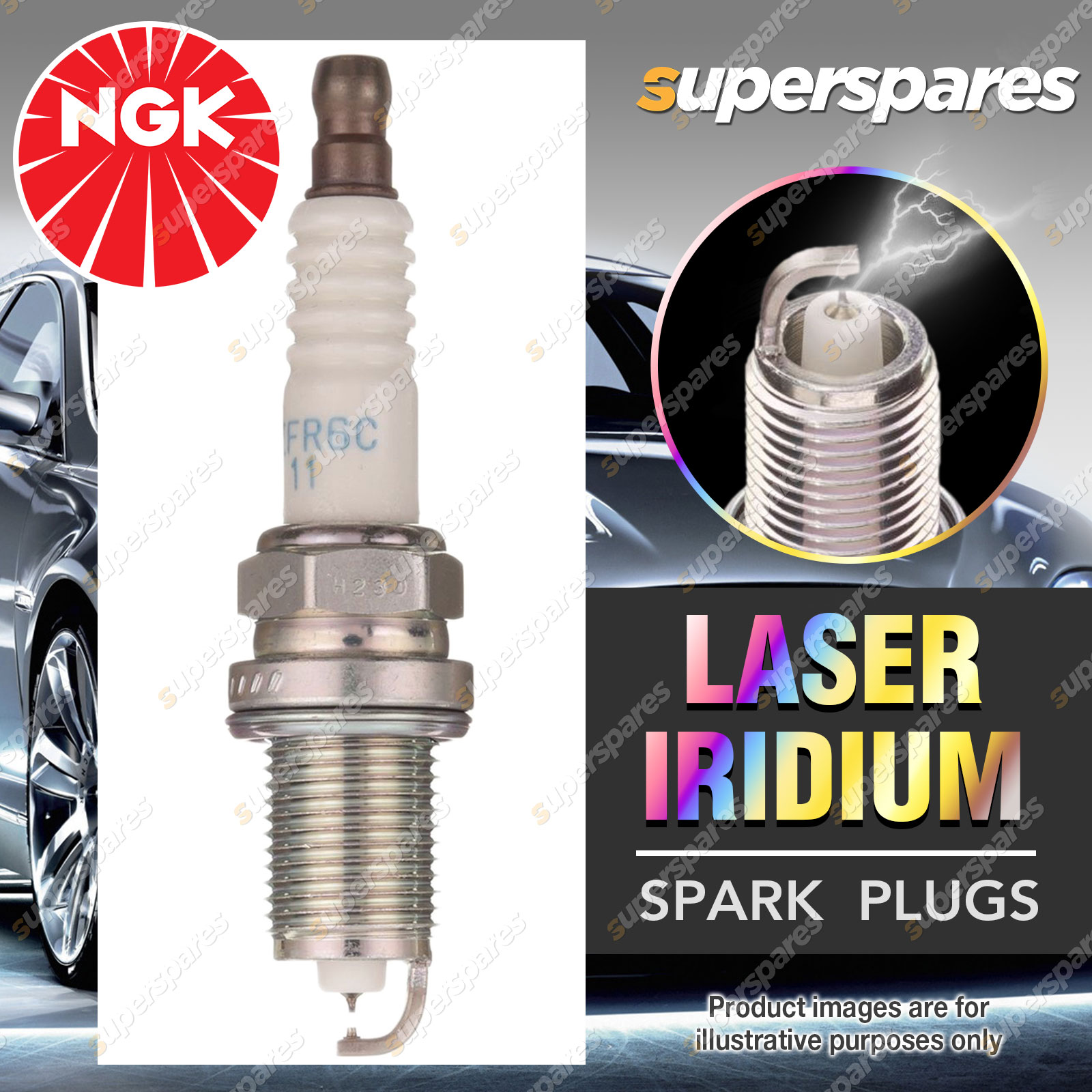 NGK Double Electrode Iridium Spark Plug DIFR6C11 for Mitsubishi Lancer