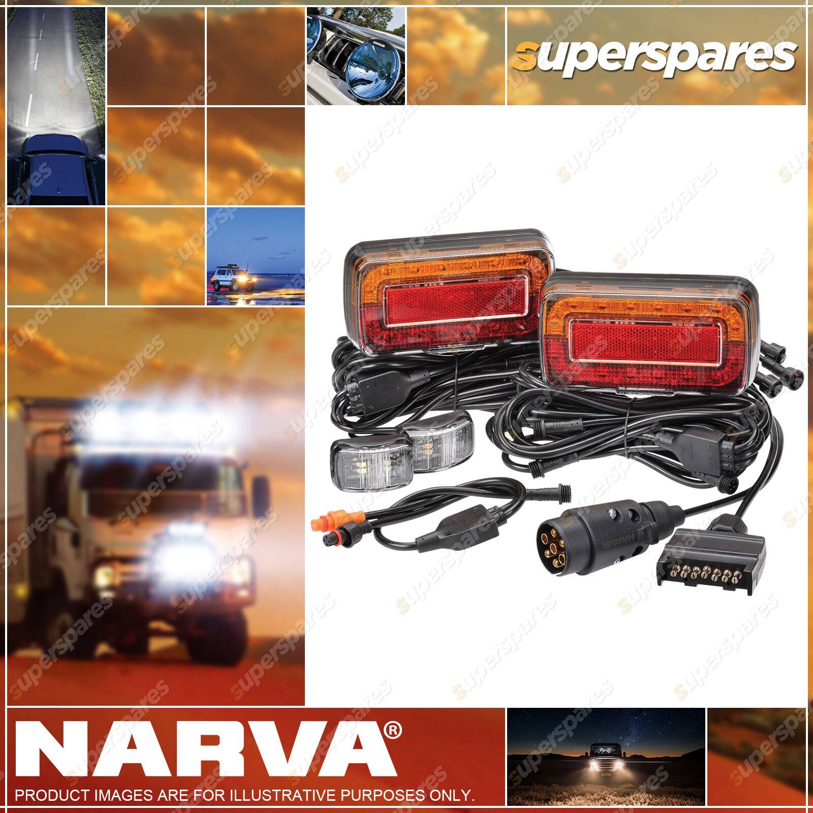 Narva 12V LED Plug Play Trailer Lamp Kit Submersible For Boat