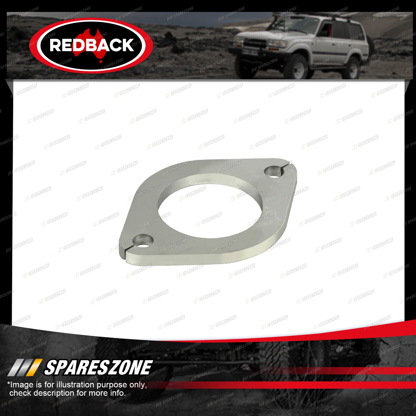 Redback 2 Bolts Flange Plate Id 76mm Width 94mm Thickness 8mm Stainless Steel Redback 0308