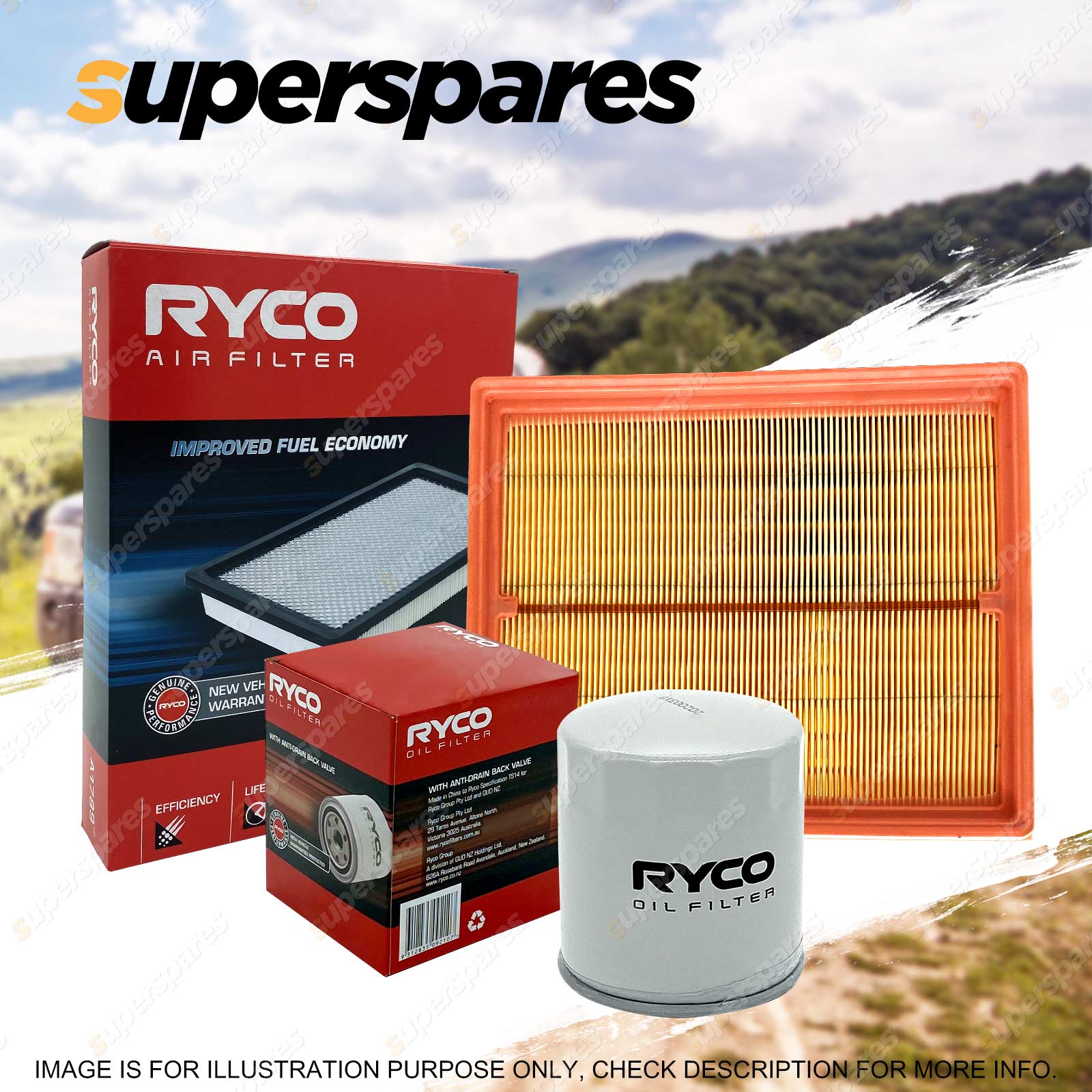 Ryco Oil Air Filter For Hino 300 Series 414 614 616 Xzu306r Xzu307r - 