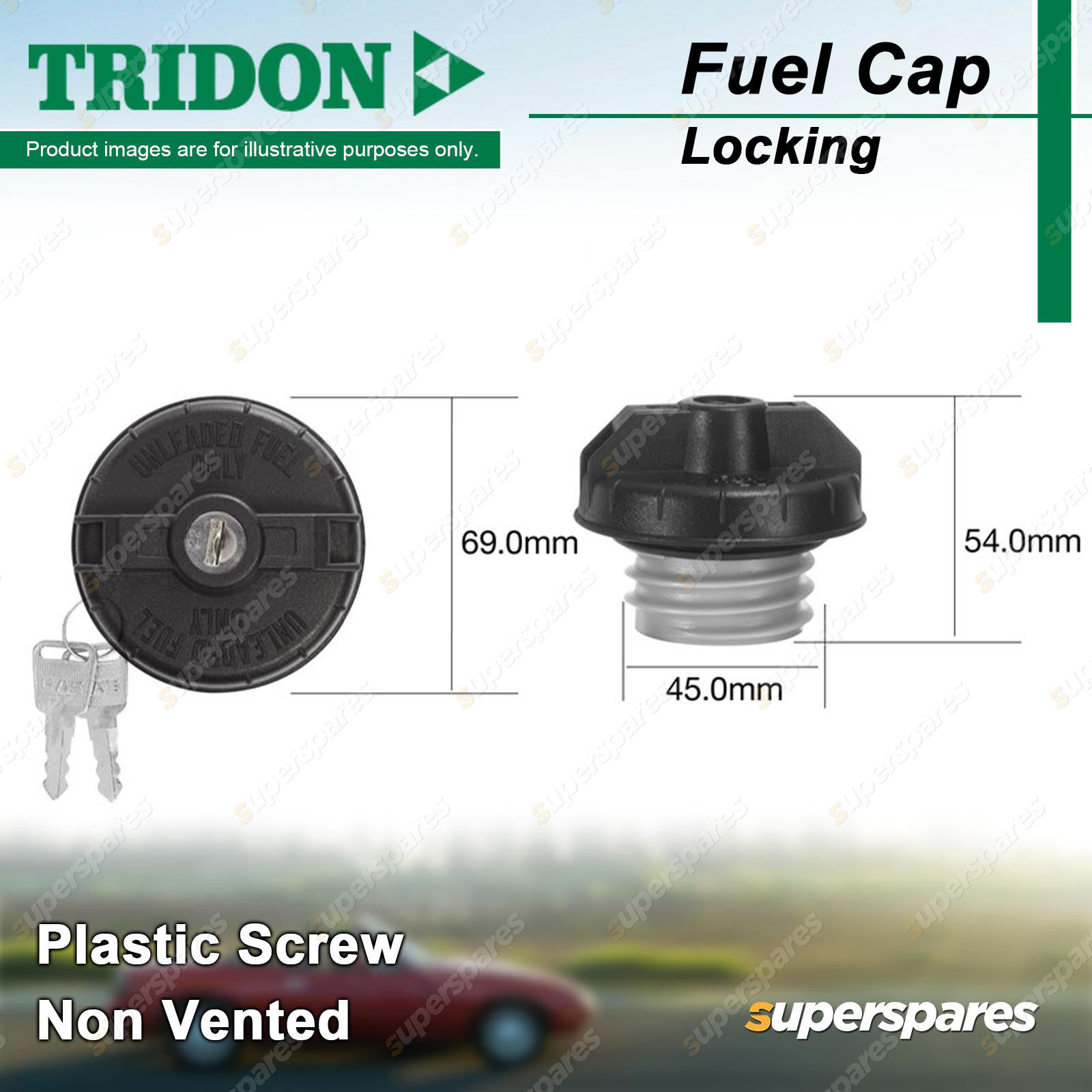 Tridon Locking Fuel Cap for Toyota RAV4 Soarer Spacia Sprinter Starlet Supra