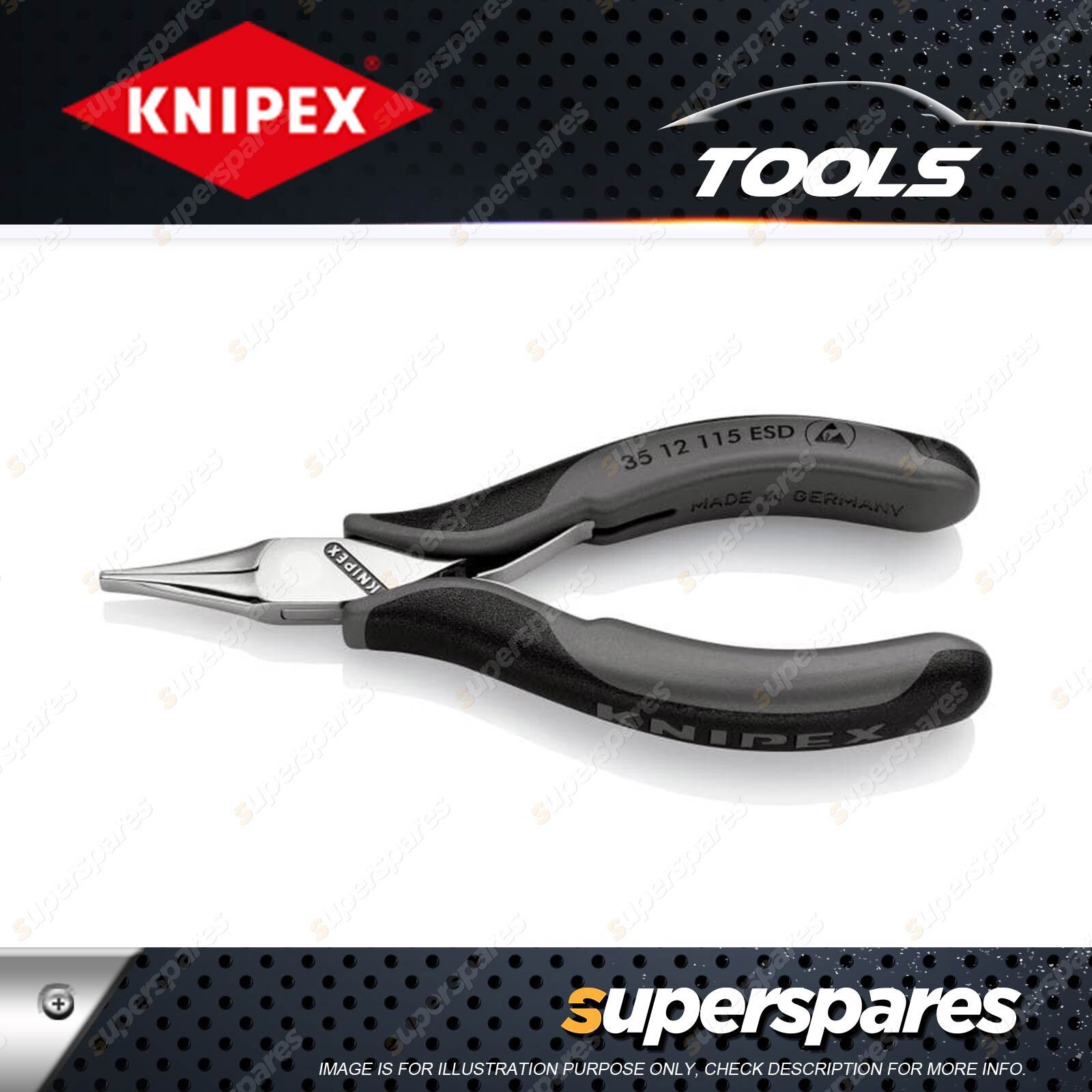 Flat smooth nose pliers for mechanics KNIPEX 35 12 115