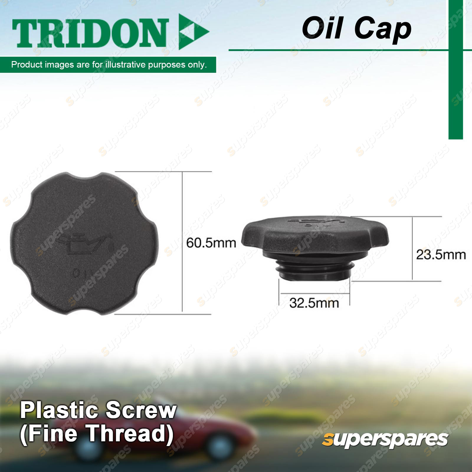 Tridon Oil Cap Plastic Screw 32.5mm for Mazda Atenza GG3S GY3W Tribute 2.0L  2.3