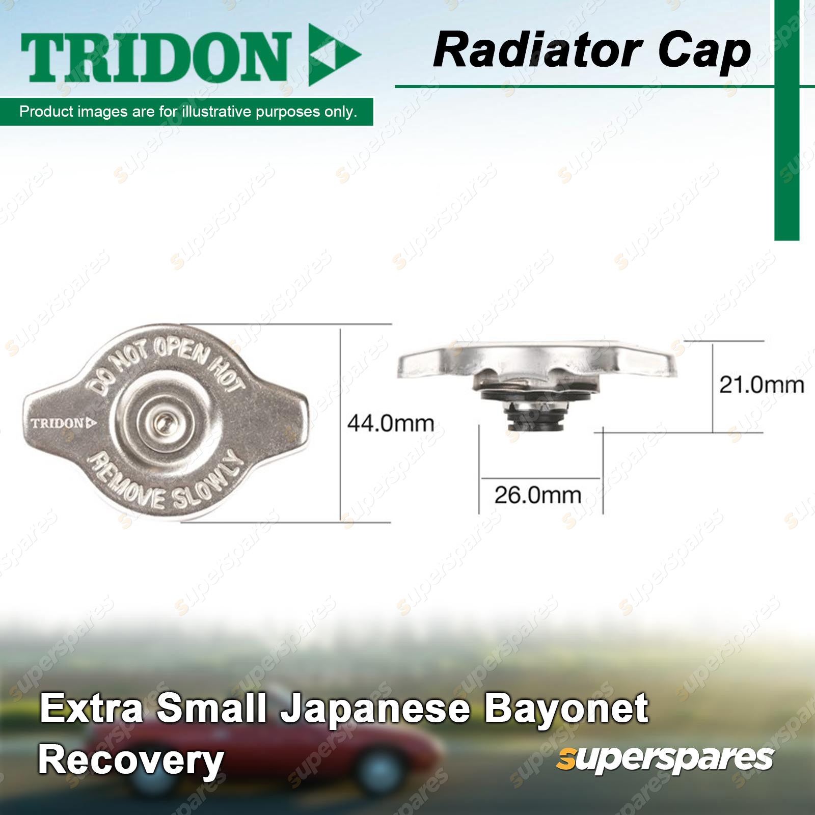 Tridon Radiator Cap for Daihatsu Mira L500 Sirion M100 M300 Terios YRV M201