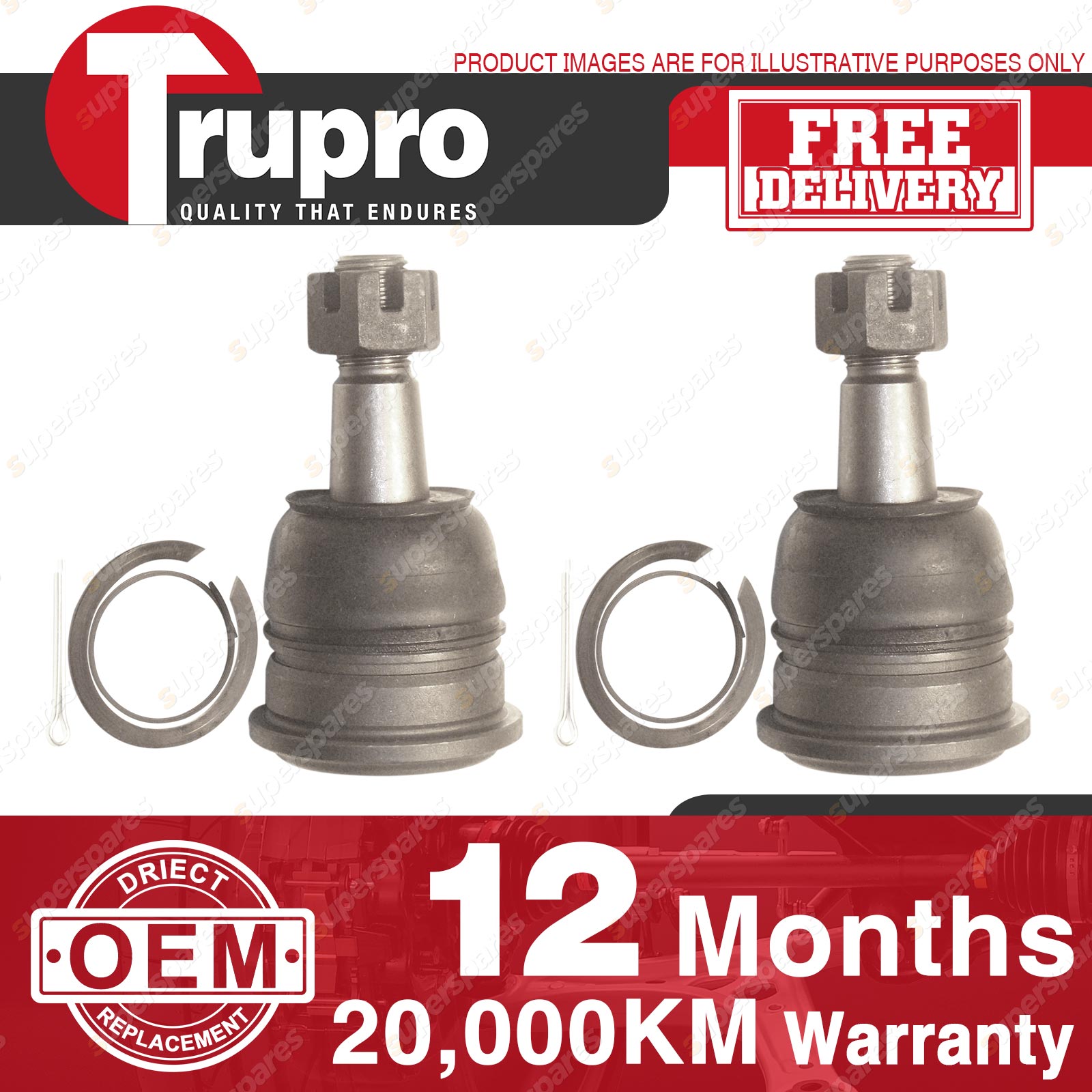 2 Pcs Upper Ball Joints for TOYOTA 4 RUNNER/SURF KZN185 PRADO KZJ RZJ