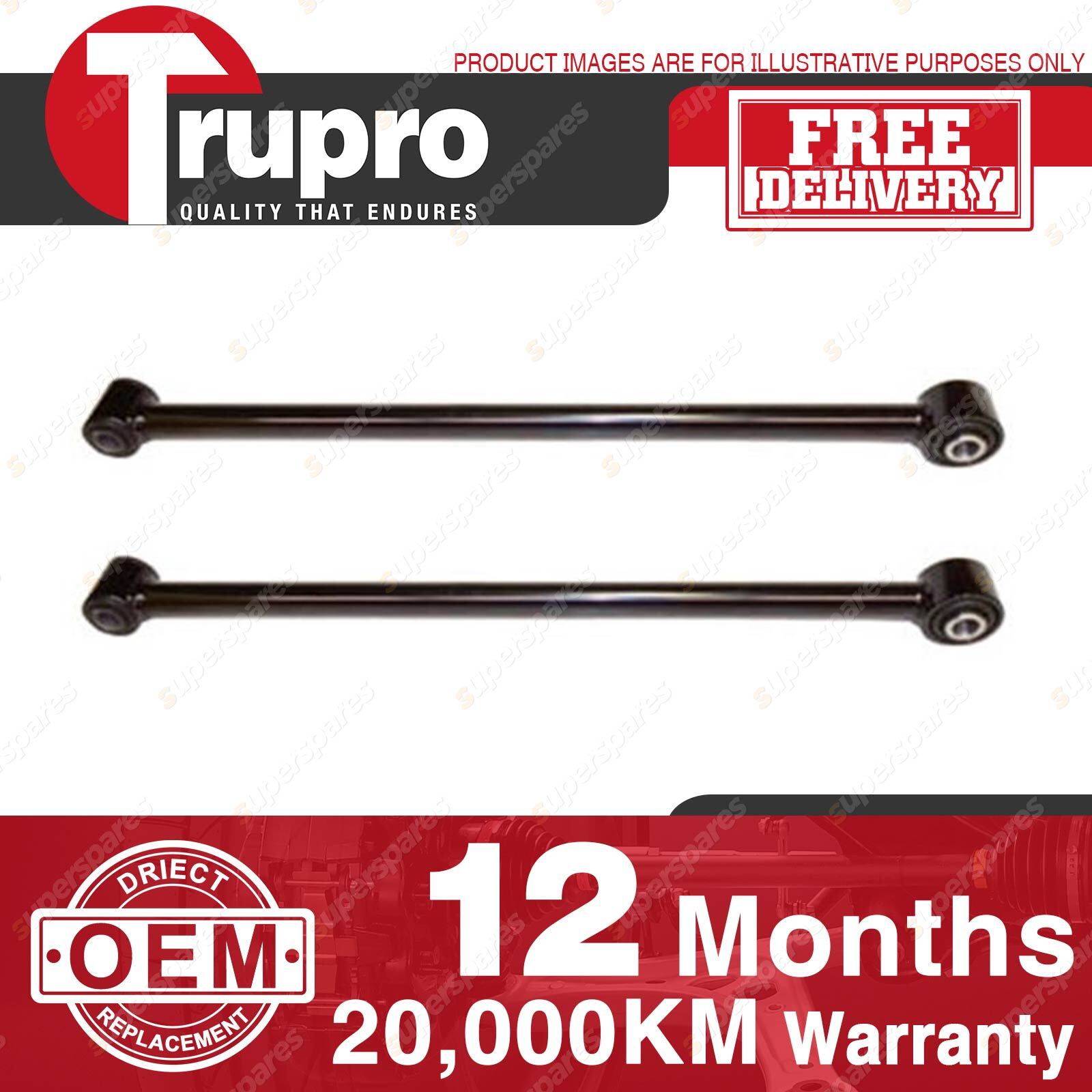 2x Trupro Rear Control Arms for Toyota Camry Vista SV20 SV21 SV22 Rear of  Front