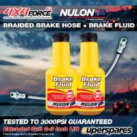 Rear Braided L/R Brake Hose + Nulon Fluid for Ford Ranger PX 11-16 2"-3"