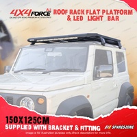 150X125 Roof Rack Platform Light Bar + Gutter Bracket for Suzuki Jimny A6G 19-on