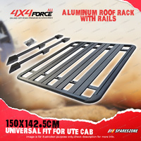 4X4FORCE 150 x 142.5cm Alloy Roof Rack Platform & Rail for Toyota Landcruiser 79