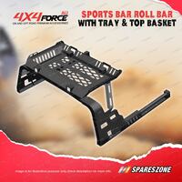 Sports Bar Roll Bar Tray & 4 LEDS Top Basket for Toyota Hilux Revo Vigo Dual Cab
