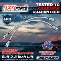 2 Front Braided Extended Brake Hoses for Toyota Landcruiser VDJ76 VDJ78 VDJ79